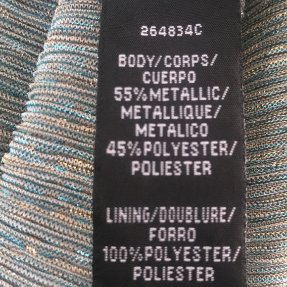 JS Boutique Draped Metallic Knit Gown Turquoise - Picture 7 of 8